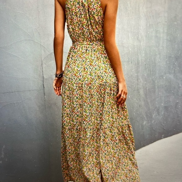 Lapentry Woman Floral Summer Bo-Ho Tie- Waist Yoke Maxi Dress, Size Large - Picture 3 of 9